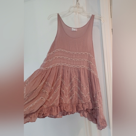 Intimately Free People XS Dusty Purple Voile Lace Polka Dot Trapeze Slip Dress - Picture 3 of 11